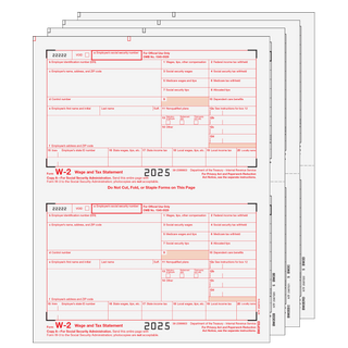 Traditional W-2 Form 4-part Set (Preprinted)