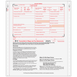 Form W-3 Transmittal Employers Federal 2-part (Carbonless)