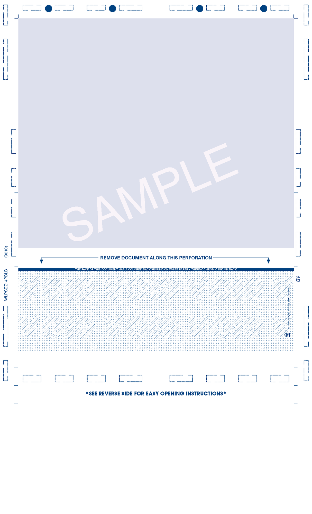 Void Pantograph Check – Blue 281 EZ-Fold Blank Pressure Seal Checks – 8½ × 14