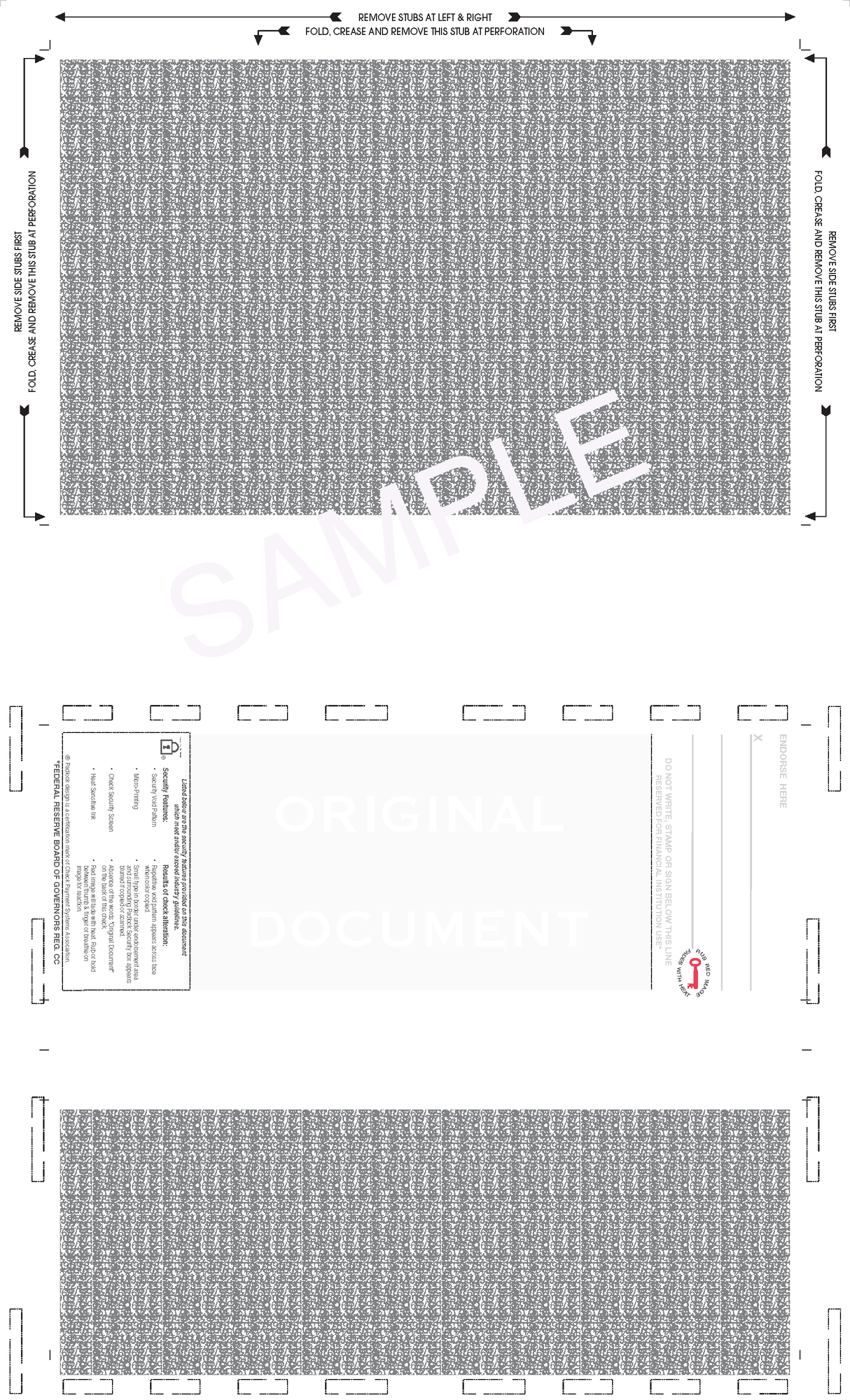 Void Pantograph Check – Blue 281 EZ-Fold Blank Pressure Seal Checks – 8½ × 14