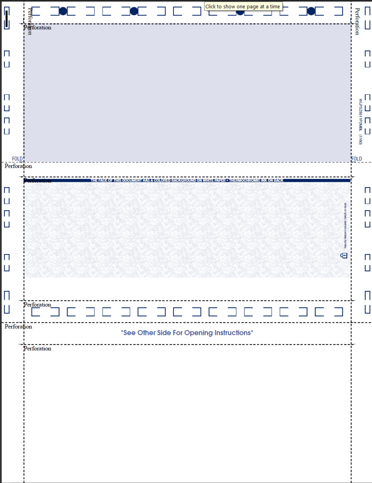 Check, Blue 281, 24#, 8-1/2" x 11" Z-Fold - Choice Checks