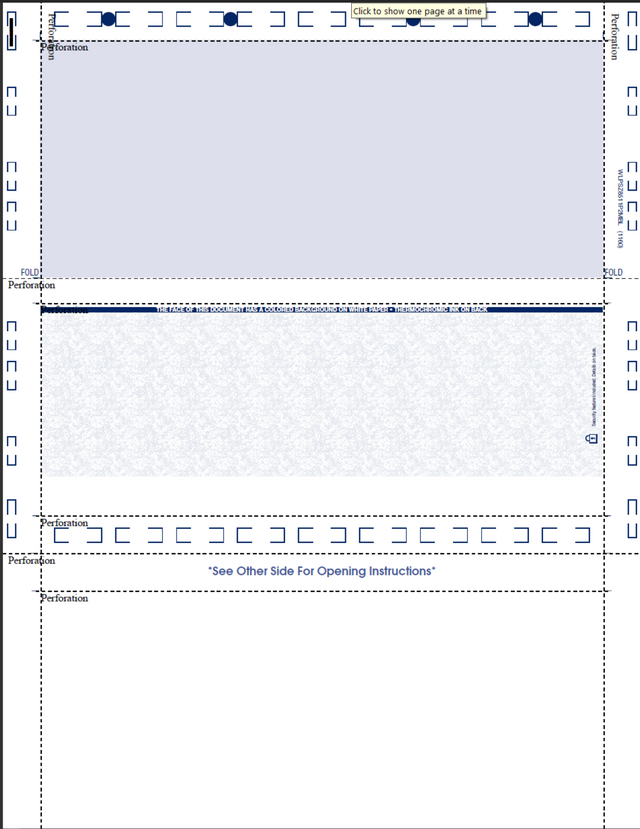 Check, Blue 281, 24#, 8-1/2" x 11" Z-Fold - Choice Checks