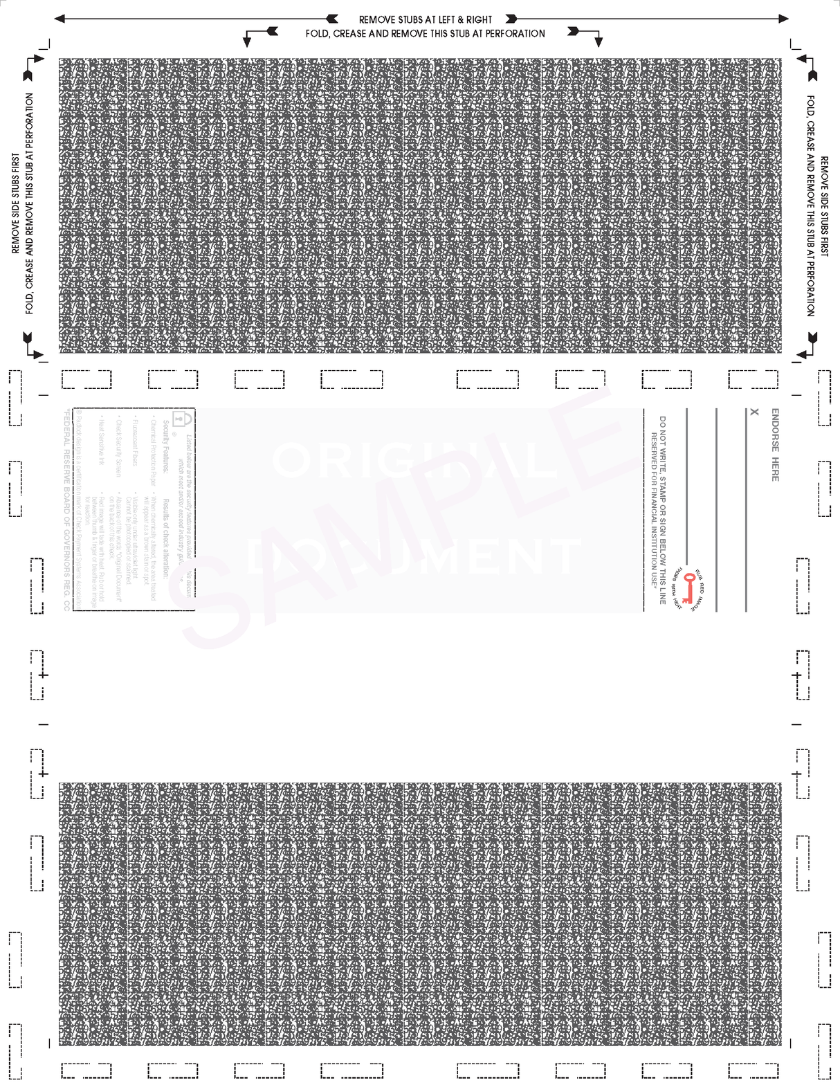 Blank Check with Backer Z-Fold Blank Pressure Seal Checks – 8½ × 11