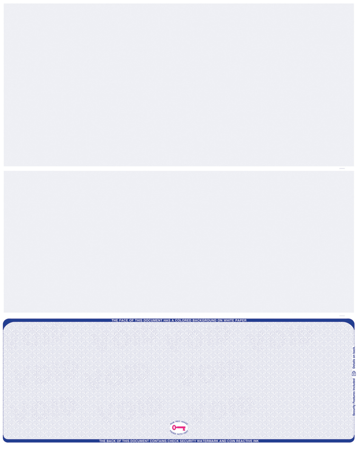 Bottom Check Stock Scallop VOID Hologram Blank Business Checks – Best Security