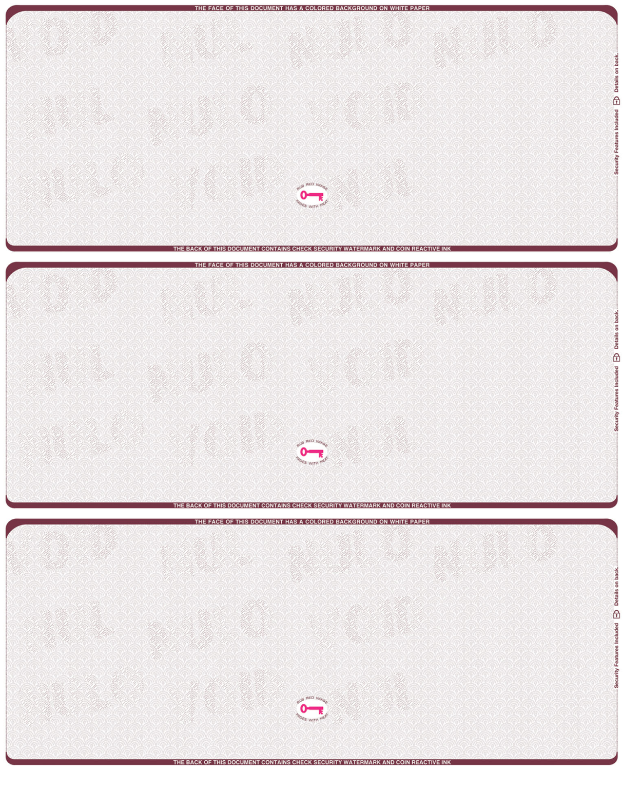 Scallop Void Blank Business Check 3up on a page - Choice Checks