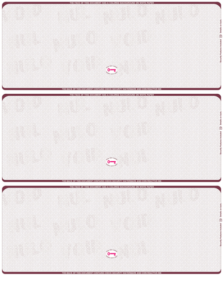 Scallop Void Blank Business Check 3up on a page - Choice Checks