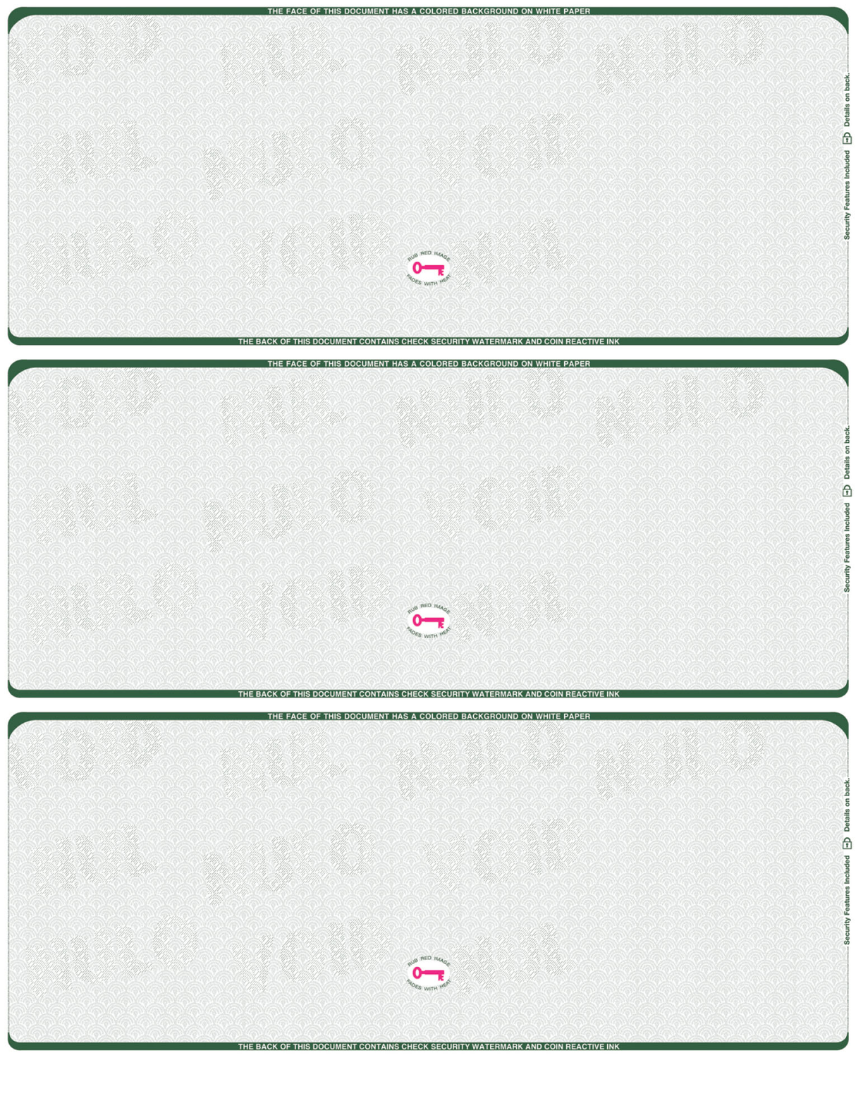 Scallop Void Blank Business Check 3up on a page - Choice Checks