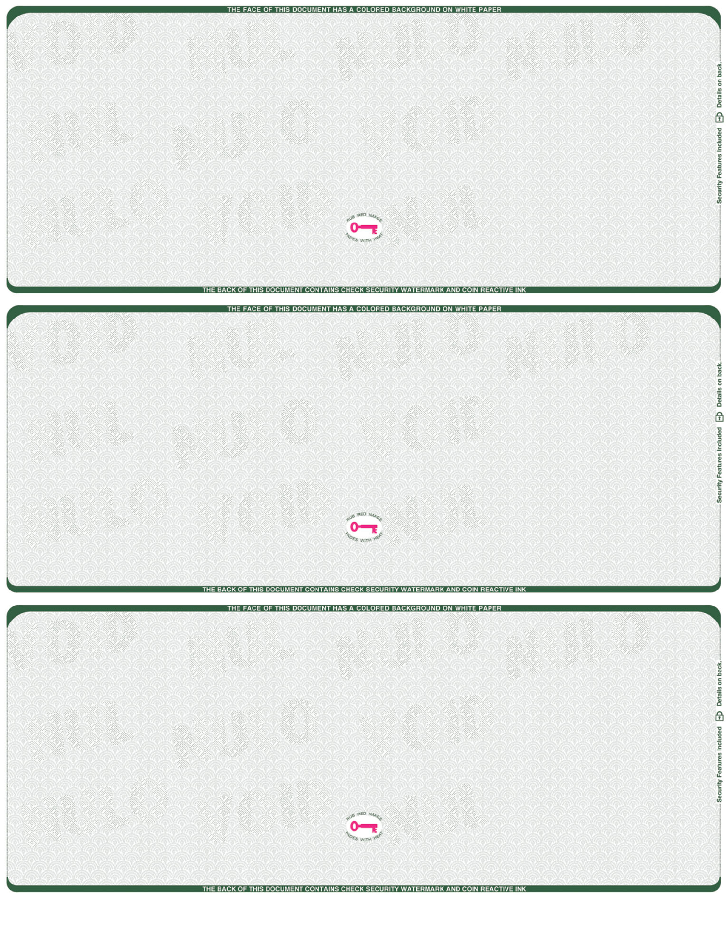 Scallop Void Blank Business Check 3up on a page - Choice Checks