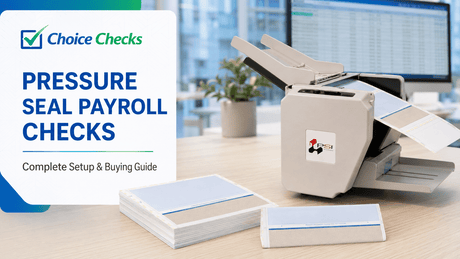 PSM3000C processing pressure seal payroll checks in a business office