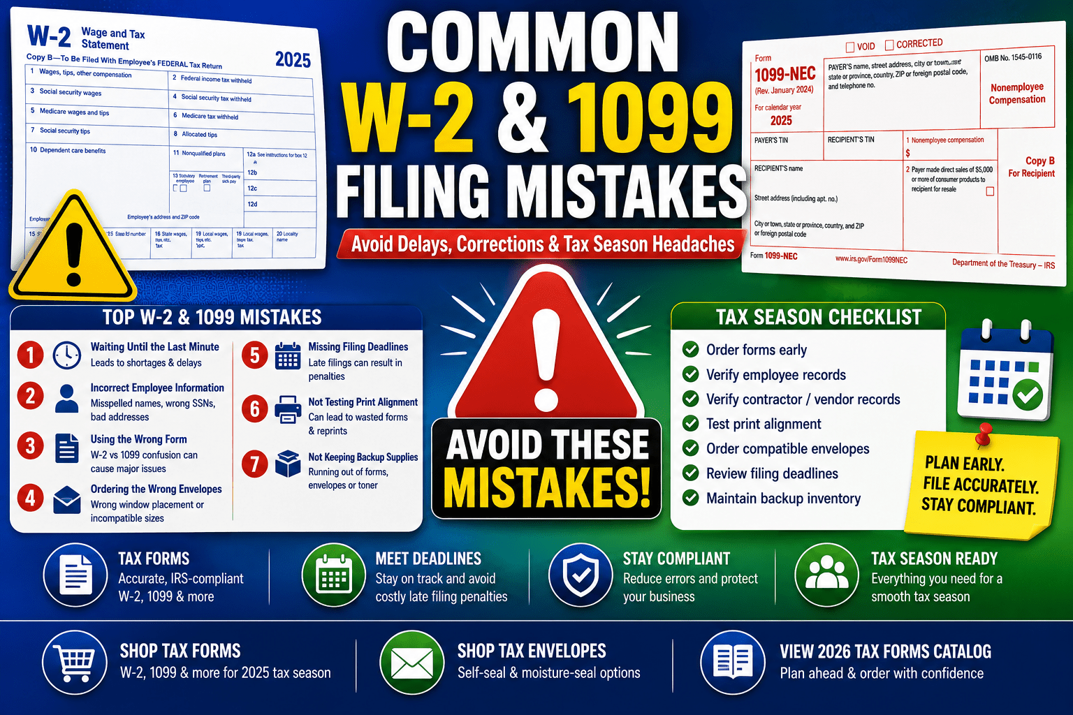 Common W-2 & 1099 Filing Mistakes Businesses Make (And How To Avoid Them)