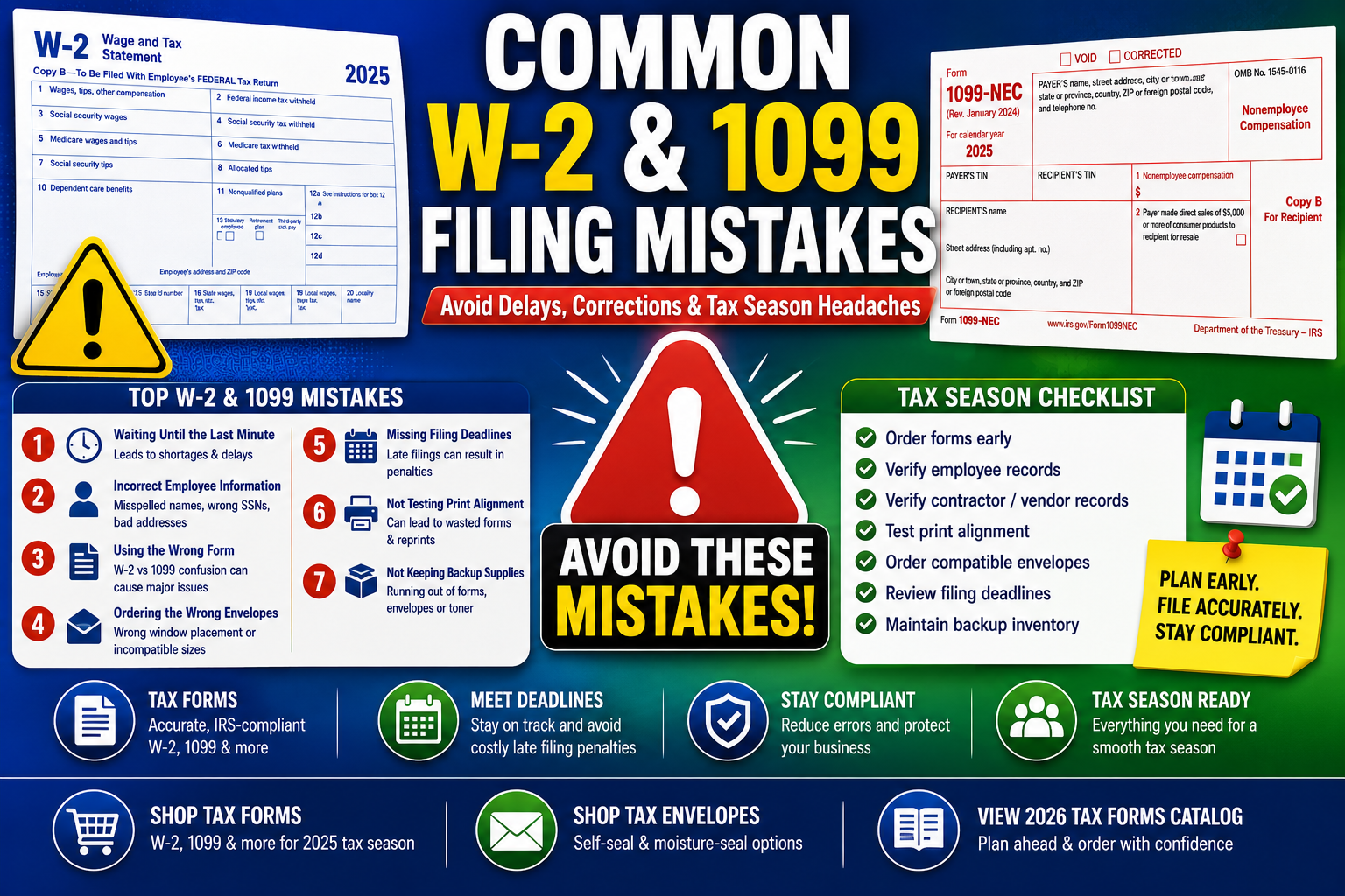 Common W-2 & 1099 Filing Mistakes Businesses Make (And How To Avoid Them)