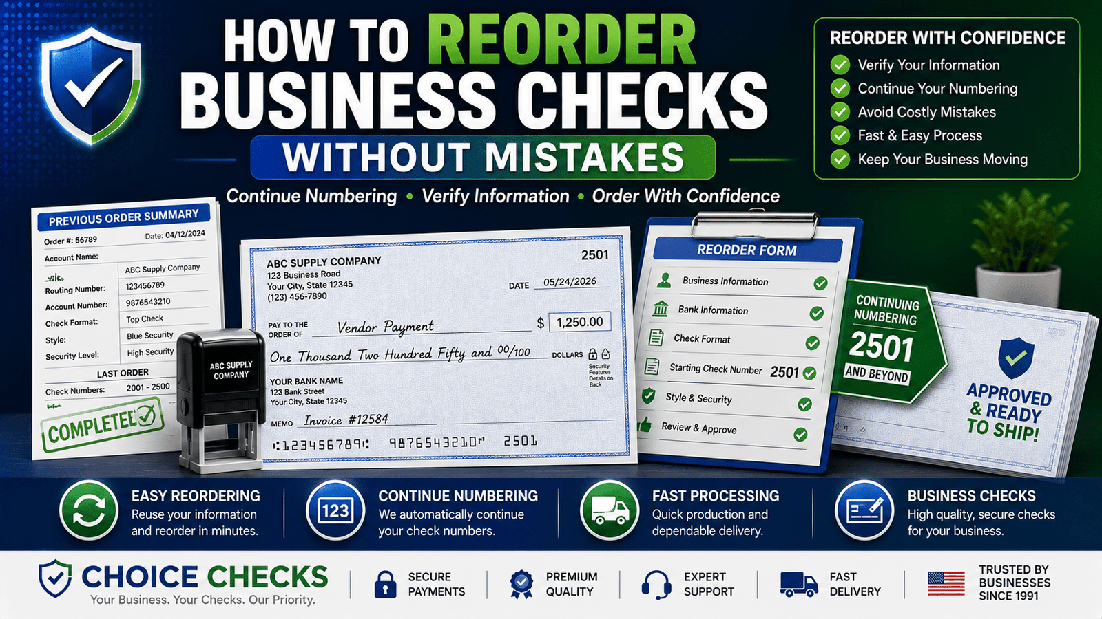 How To Reorder Business Checks Without Mistakes