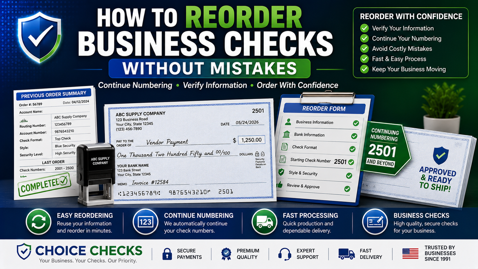 How To Reorder Business Checks Without Mistakes