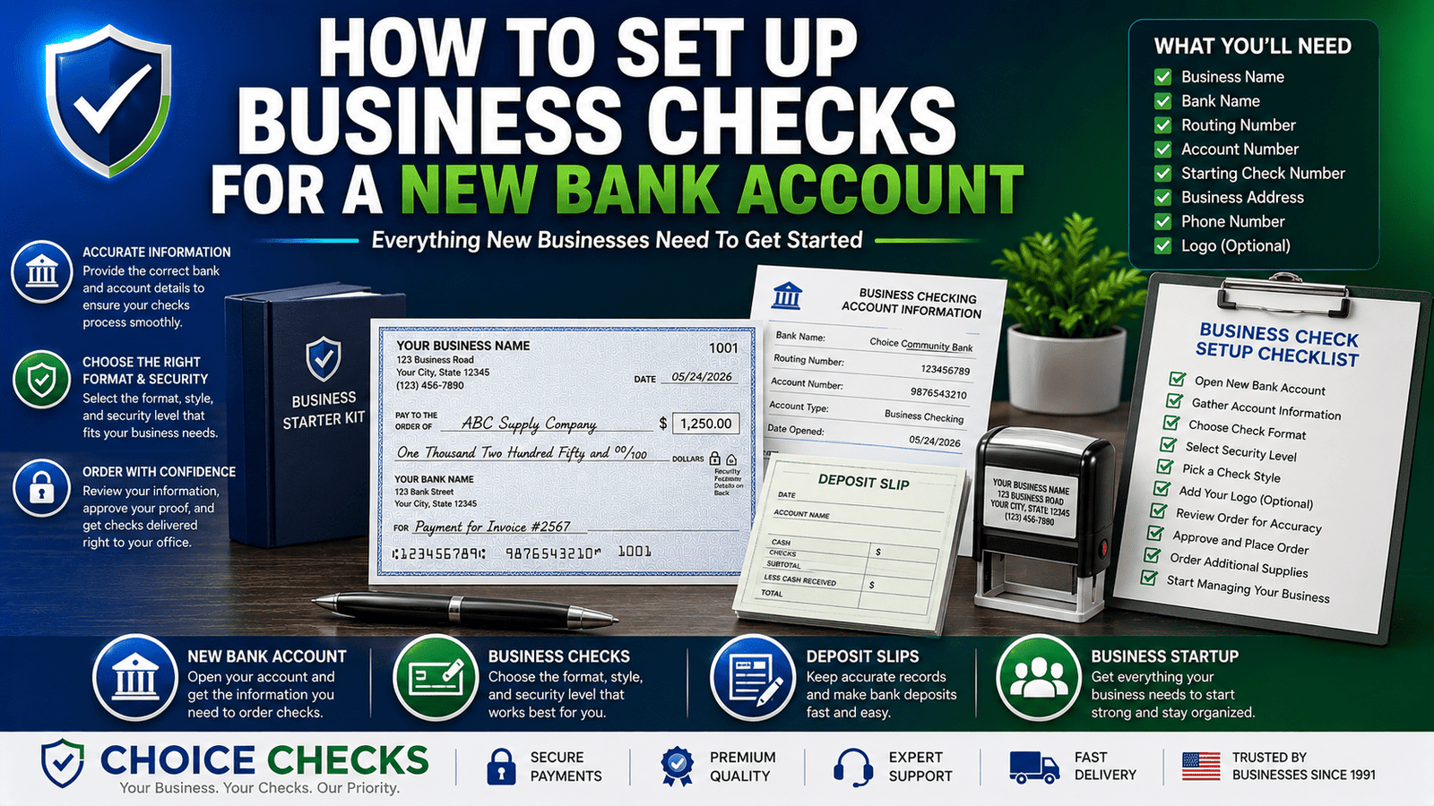 How To Set Up Business Checks For A New Bank Account