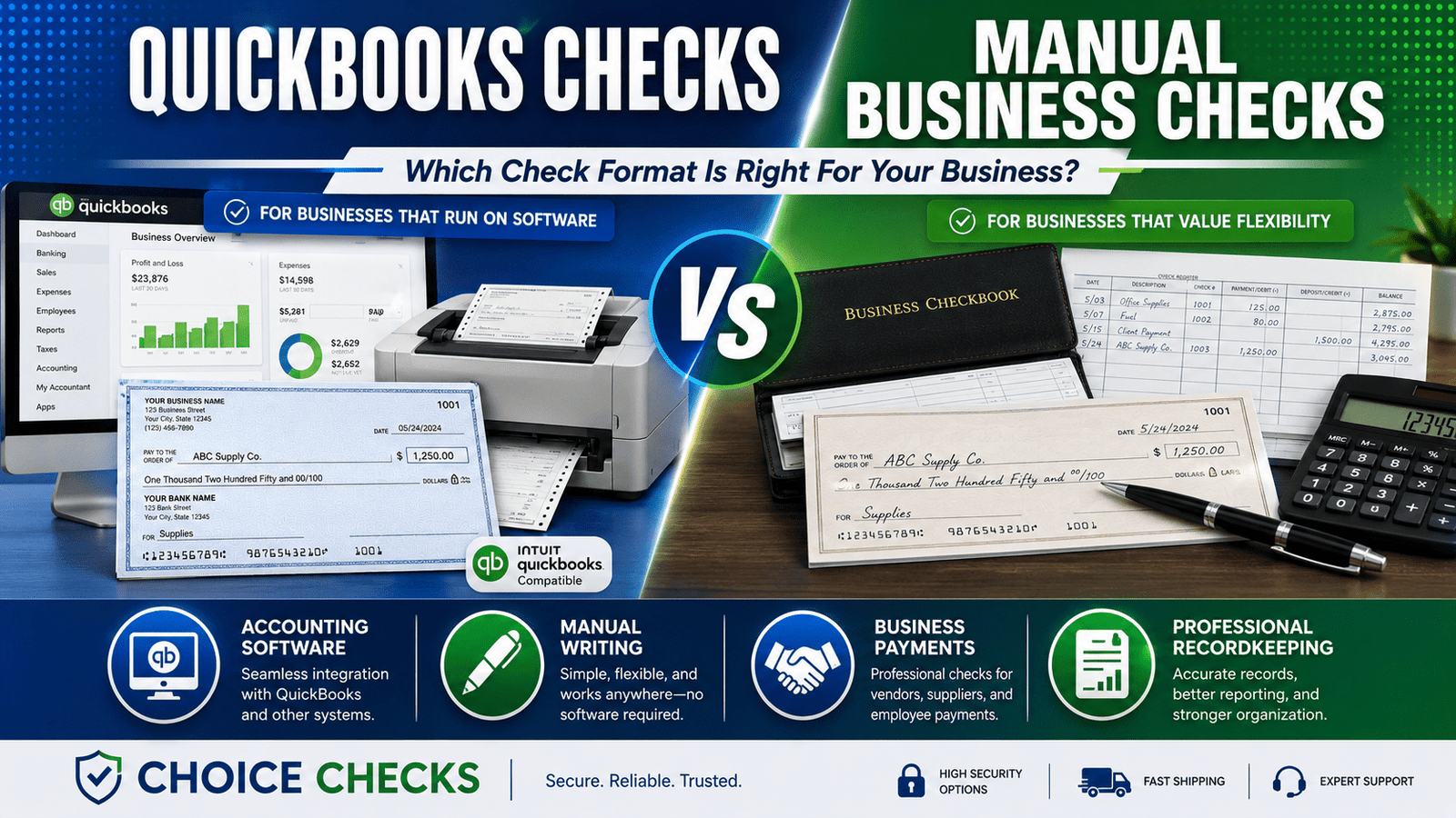 QuickBooks Checks vs Manual Business Checks: Which Is Right For Your Business?
