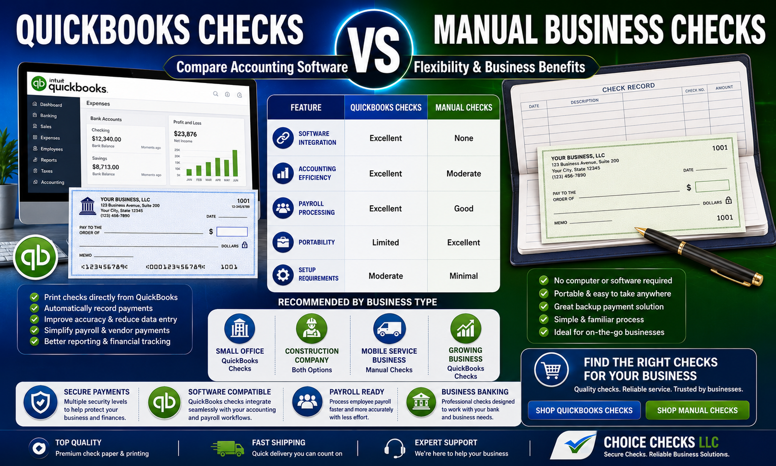 QuickBooks Checks vs Manual Business Checks: Which Option Is Right For Your Business?
