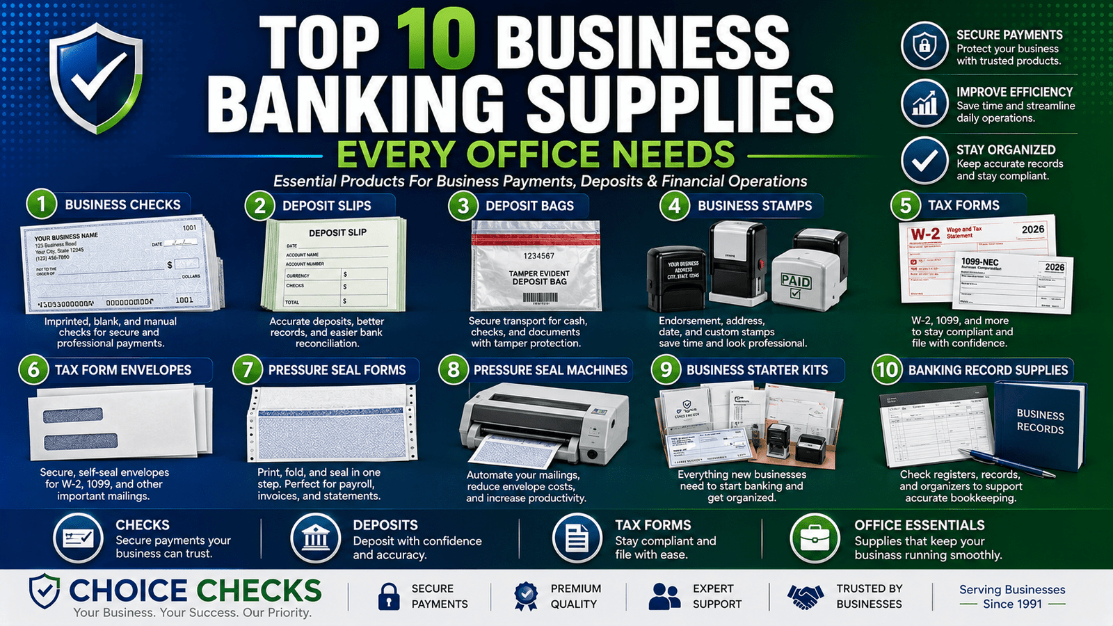 Top 10 Business Banking Supplies Every Office Needs
