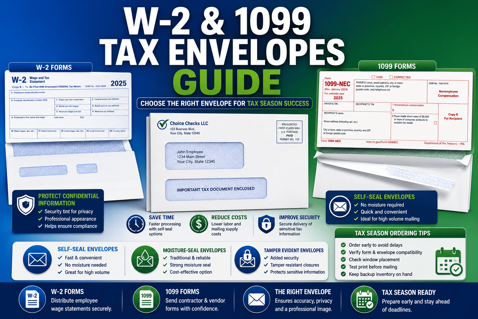 W-2 & 1099 Tax Envelopes: How To Choose The Right Envelope