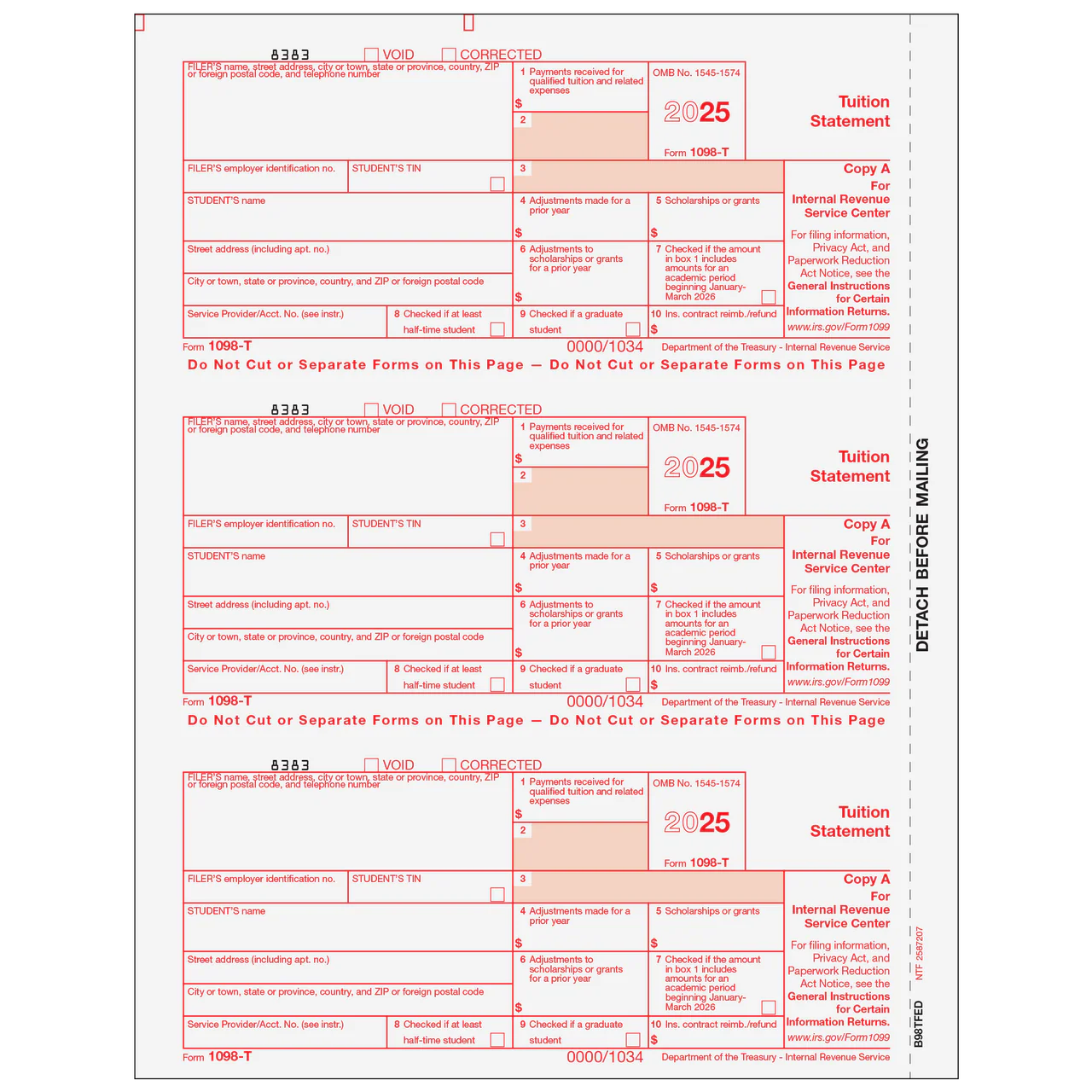 1098 Tax Forms
