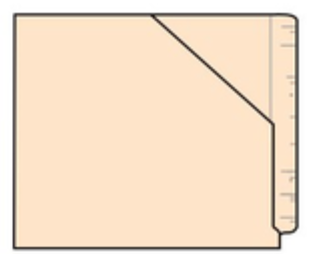 Letter-Size, 3/4 Cut, Standard Double-Ply, End Tab Pocket w/Slant Cut Front