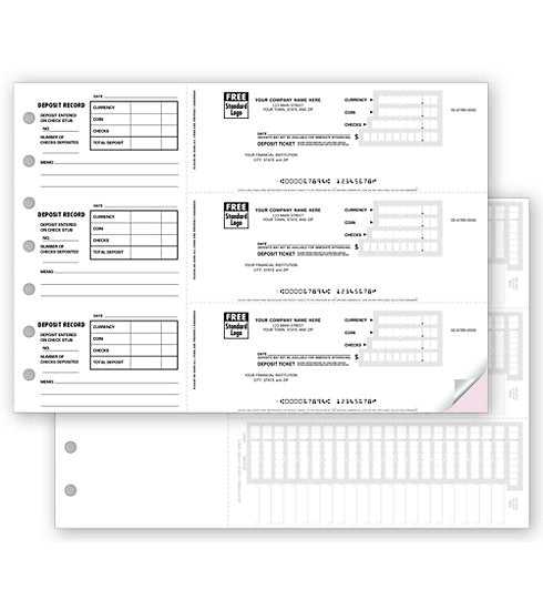 3 On-A-Page Deposit Tickets - 1 Part