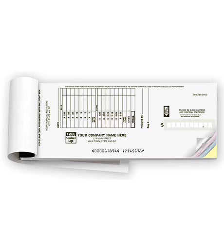 Booked Deposit Tickets - Cash Only Format - 2 Part, Free Shipping