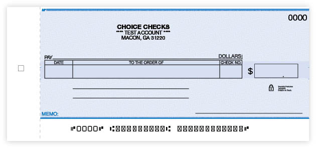 Personal Size One Write Check