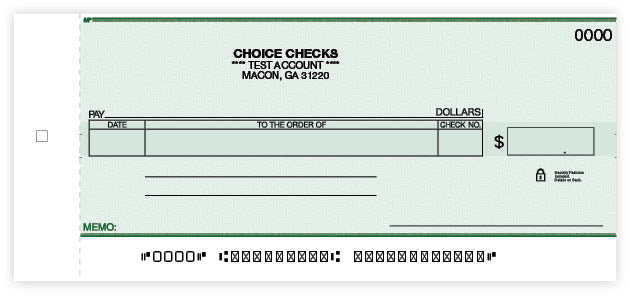Personal Size One Write Check