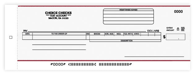 Payroll/General Disbursement Center Check-Carbon
