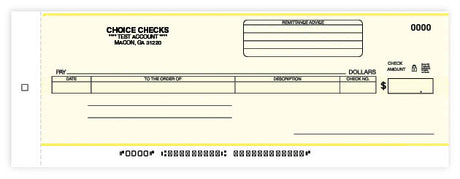 Cash Disbursement Center Check - Carbon