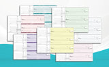 3 on a page manual checks with colors
