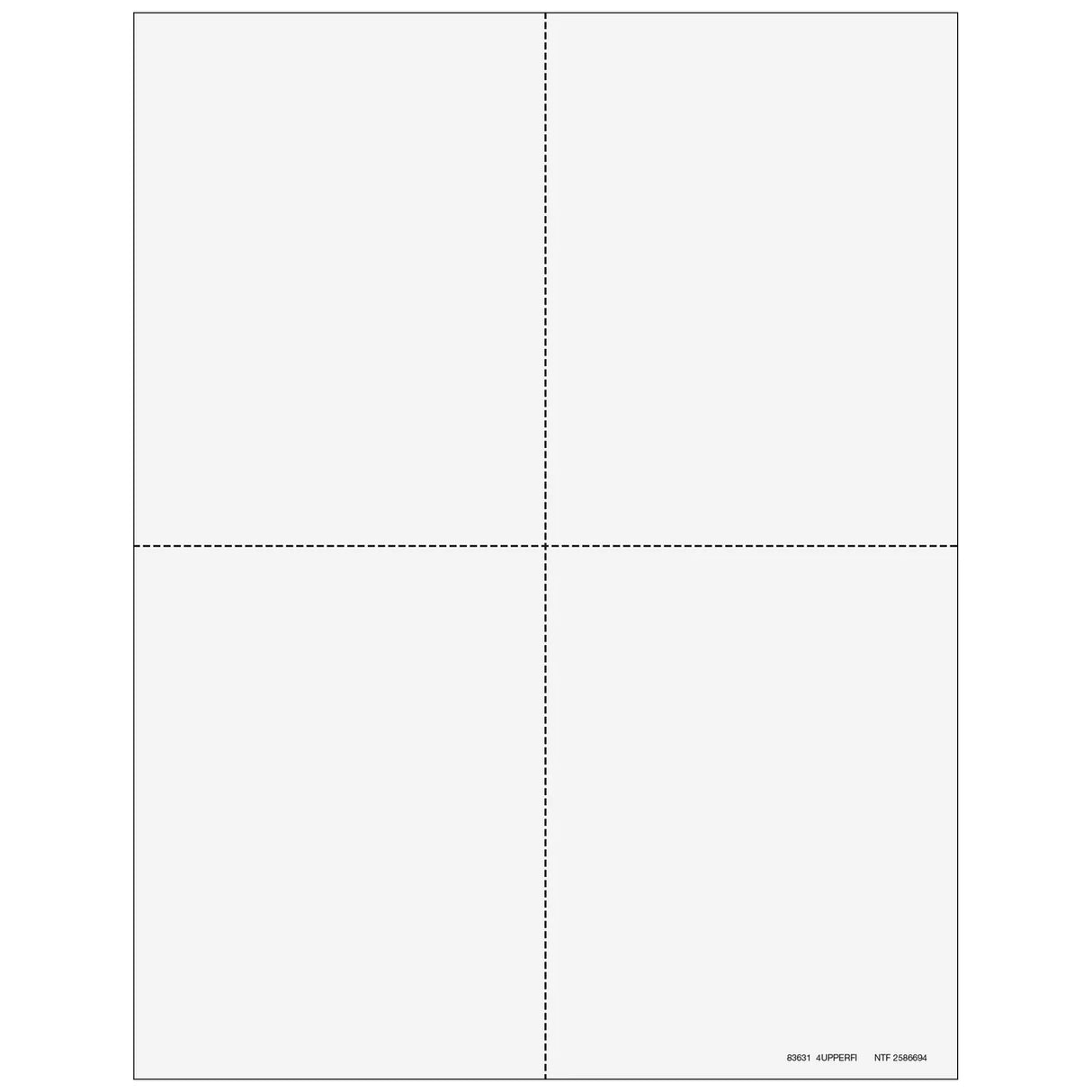 4up Blank W-2 Form - Quadrants (with Employee Instructions)
