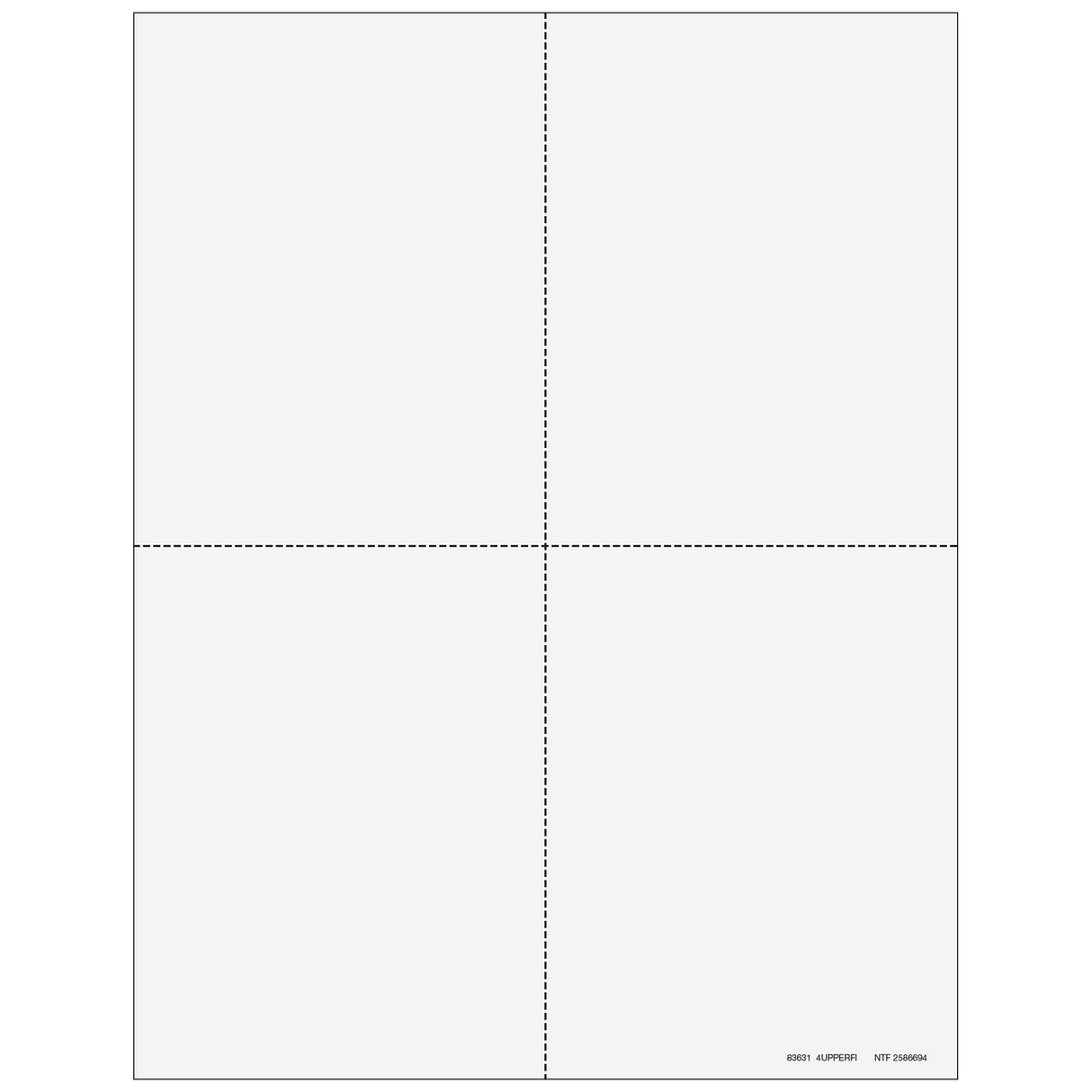 2026 W-2 4-Up Quadrant Blank Laser Paper