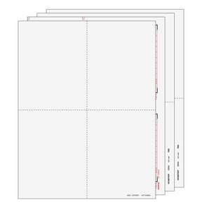 4up Blank W-2 Form 8-part Set (with Instructions)