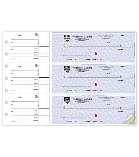 3-On-A-Page Counter Signature Checks - 250 Qty