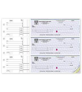 3-On-A-Page Business Size Checks, with Side-Tear Vouchers - 250 Qty