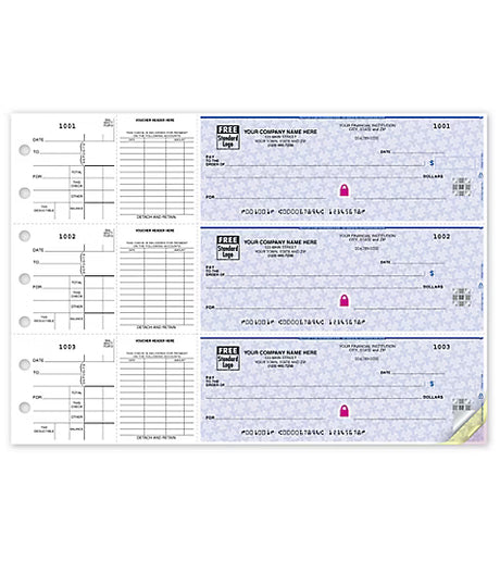 3-On-A-Page End-Stub Voucher Check - 250 Qty