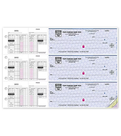 3-On-A-Page Payroll Checks, Double Side-Tear Vouchers - 250 Qty