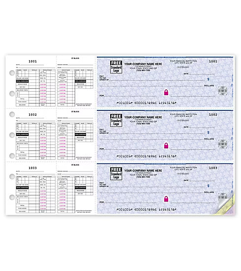3-On-A-Page Payroll Checks, Double Side-Tear Vouchers - 250 Qty
