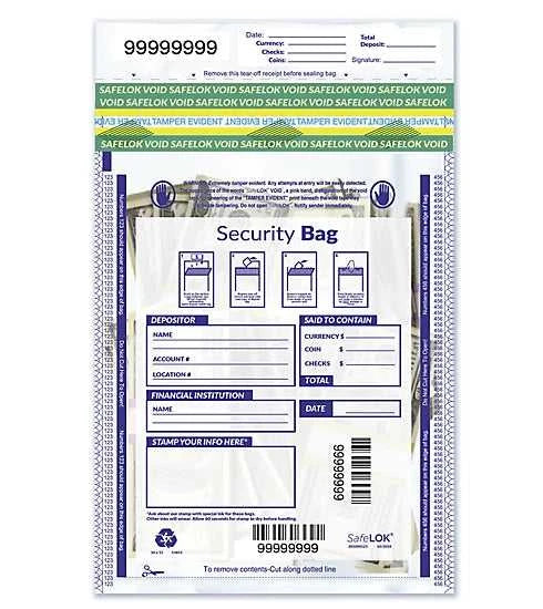 10 x 15" Single Pocket Deposit Bag, Clear