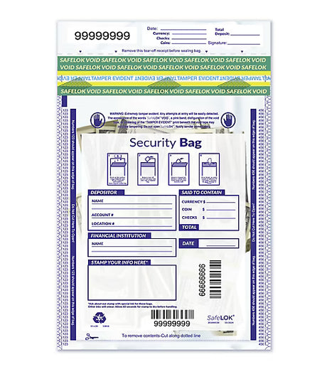 15 x 20" Single Pocket Deposit Bag, Clear - 100 Qty