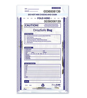 5 x 9 1/2" Drop Safe Style Deposit Bag, Clear - 100 Qty