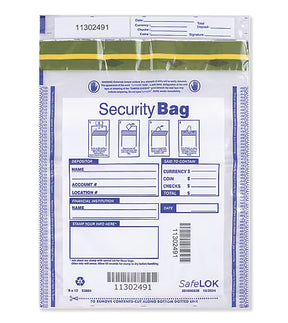 9 x 12" Dual Pocket Deposit Bag, Clear - 100 Qty