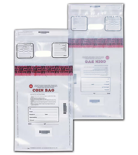 10x15 Heavy Duty Coin Deposit Bags for Banking -100 Qty