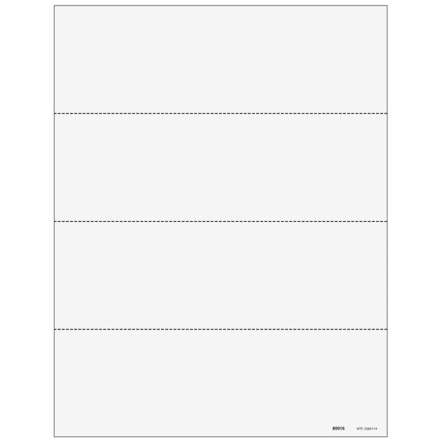 4up Blank W-2 Form - Horizontal Perforation