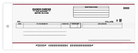 Cash Disbursement Center Check Carbon