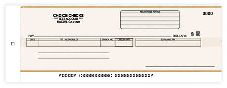 Cash Disbursement Center Check Carbon