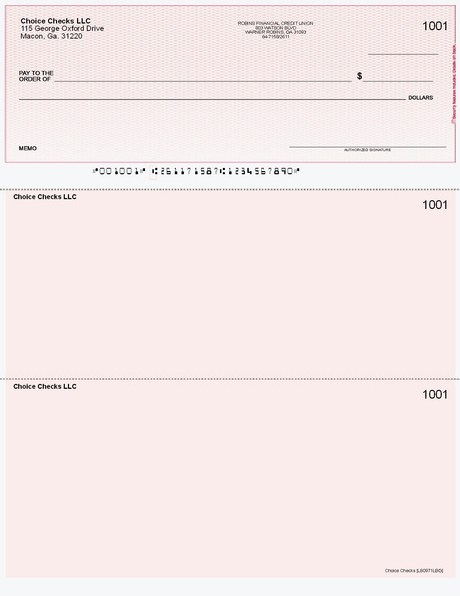 Lattice Imprinted Business Checks on Top - Good Security