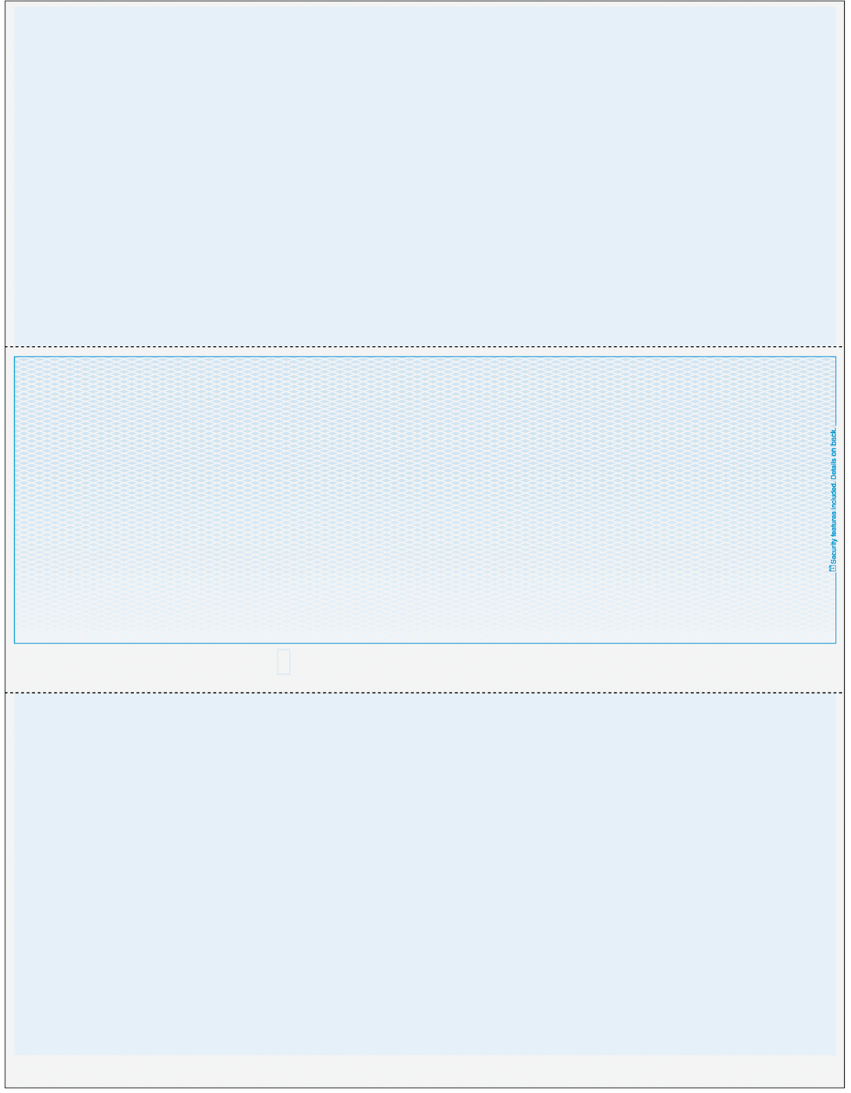 Lattice Blank Business Checks in Middle - Lattice Blue
