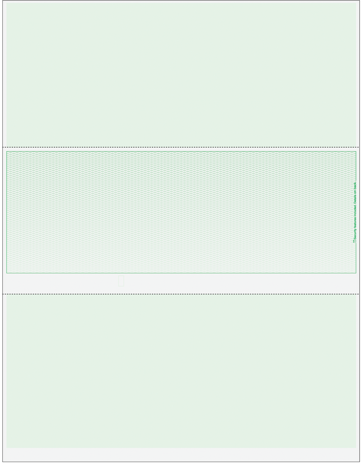 Lattice Blank Business Checks in Middle - Lattice Green
